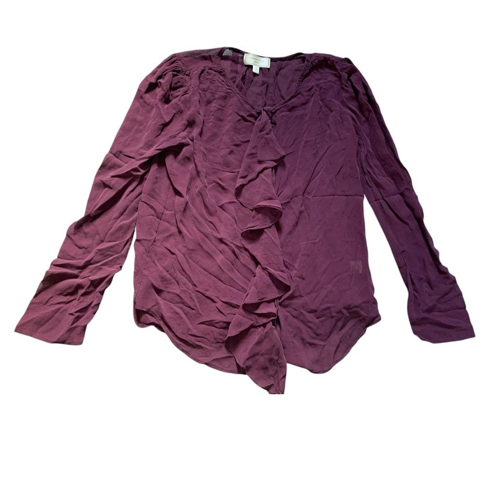 Anthropologie Moulinette Soeurs Purple 100% Silk Blouse 10